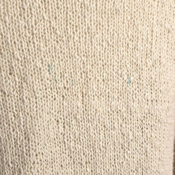 Vintage Beige Wool? Button-Up Cardigan Sweater Handmade? HS157 - Picture 6 of 8